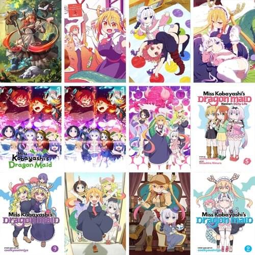 Japanese Anime Poster Kobayashi-san Chi no Maid Dragon TV Series Canvas Painting Prints Nordic Pictures Baby Girl Room Decor