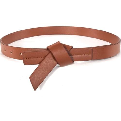 Womens Belt Belt Ins Style Fashion Casual S Show Retro 3 Cm Wide Women All-match Belt PU Leather Decoration Female Knotted Belt