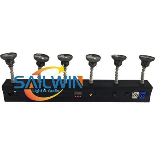 Stage Light EPIN 6 Head 60W Battery Powered LED Pinspot Light With IR Remote Control LED Flashlight DMX Stage Lighting