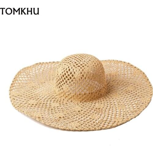 New European American New Luxury Hat Handmade Imported Raffia Straw Hats For Women Wide Brim Holiday Sun Hat Panama Hat Sombrero