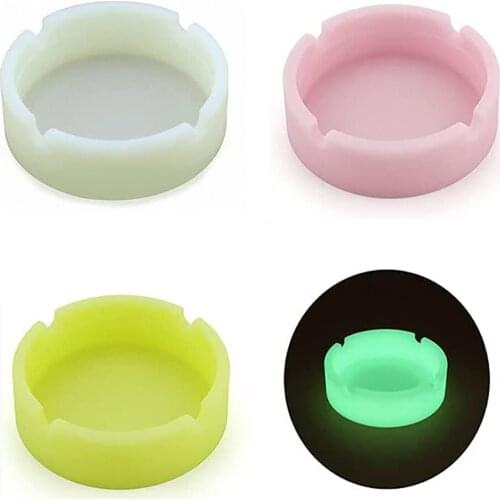 Luminous Silicone Ashtray Premium Ashtray Durable Glow In Dark Portable Durable Ashtray Round Design Ashtray