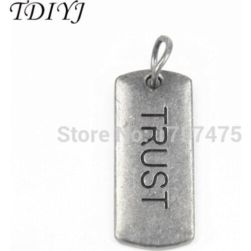 TDIYJ Popular Design Zinc Alloy Word "TRUST" Floating Tag fit Vogue Memory Locket 5pcs/lot HYT10