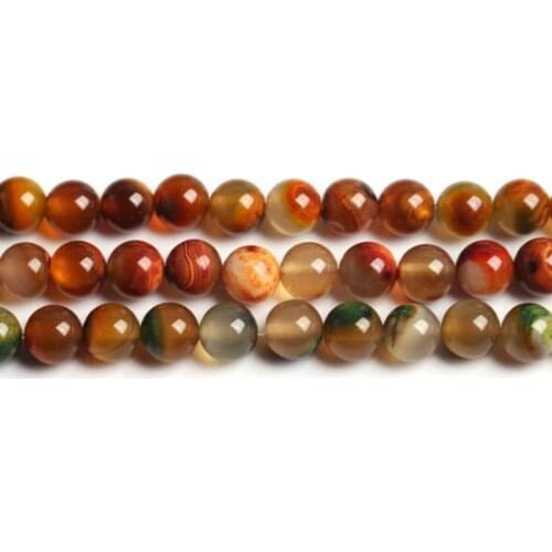 High Quality Natural Agates 6/8/10/12mm Smooth Round Beads Necklace Bracelet Jewelry Gems Loose Beads 15 Inch wk82