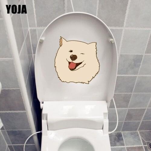 YOJA 21.9*23CM Dog Head Wall Decal Living Room Home Toilet Sticker Decoration Classic Cartoon T3-0671