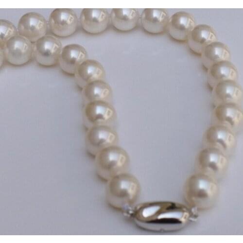 Jewelry Free Shipping Luxury Round pearl 12-14mm circle light quality pearl necklace natural genuine send mom shipping