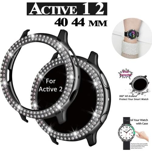 Diamond case for Samsung galaxy watch active 2 1 40 44mm Galaxy Watch active bumper Protector Full coverage Screen Protection
