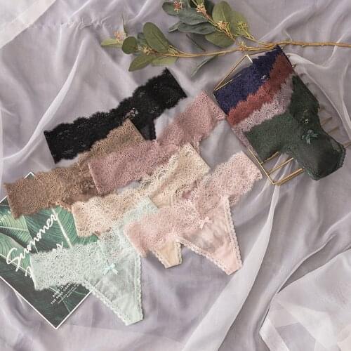 Ladies Underwear, Sexy Lace, Transparent Seamless Thong, Sexy, Pure Cotton Underwear, Female Sexual Confusion, Passionate Tempta