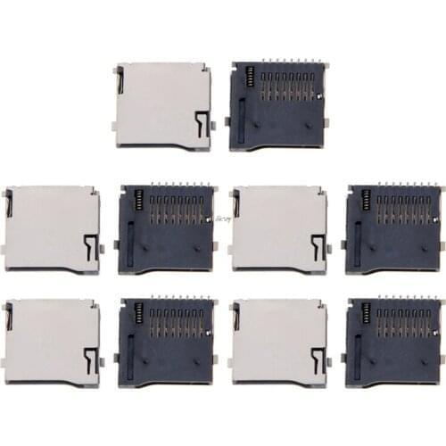 10PCS Push-Push Type TF Micro SD Card Socket Adapter Automatic PCB Connector