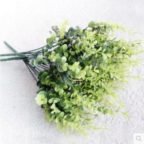2 pcs/lot)2014 quality simulation of Eucalyptus leaves green fake plants for decoration plastic plants indoor grass ornaments