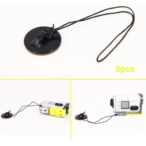 5pcs Floatation Insurance Tether Straps With 3M Sticker Mount Kits For Sony action cam HDR-AS100v AS30v AS15V AS200V HDR-AZ1