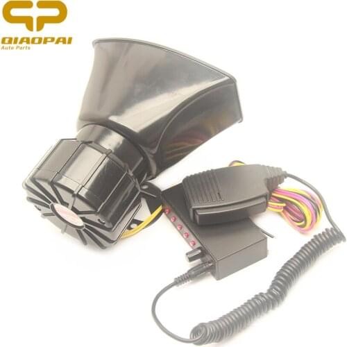12V Car Horn Siren Police Sound 5 Mutil Tone Alarm Electric Horn 100W PA Speaker System Megaphone Loud for VW Train Boat Ship