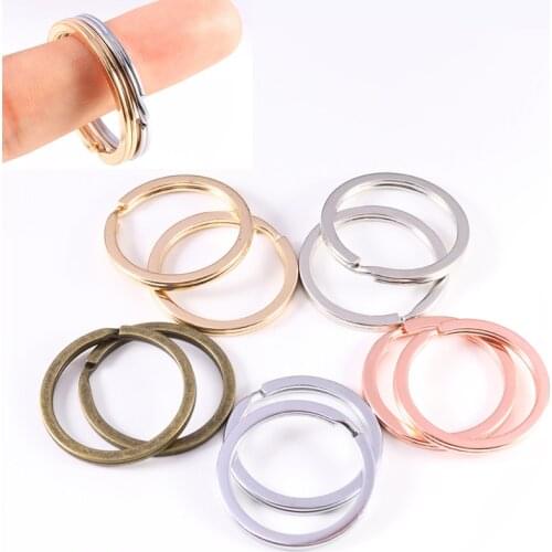 10Pcs/Lot Gold Silver Color Metal Blank Keyring Split Ring Keyfob Key Holder For Key Chain Keychain DIY Jewelry Making Wholesale