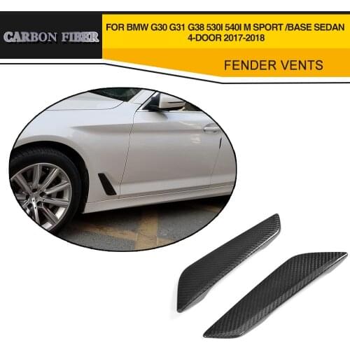 Car Styling Side Wing Air Flow Intake Cover Trim Chrome real Carbon Fiber Decor Hood Badge For BMW 5 Series G30 G31 2017 2018
