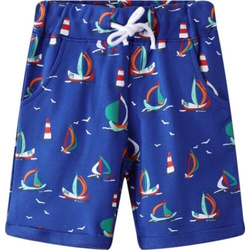 Jumping Meters Children Shorts Cotton Shorts For Boys Girls Shorts Toddler Panties Kids Boats Print Short Sports Pants baby