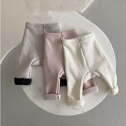 Baby Infant Childrens Winter Leggings Korean Style Baby Boys and Girls Down Cashmere Pants Toddler Large PP All-match Leggings