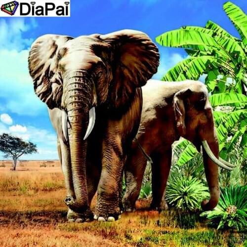 DIAPAI DIY 5D Diamond Painting "Animal elephant" Full Diamond Embroidery Sale Picture Of Rhinestones For Festival Gifts A25608