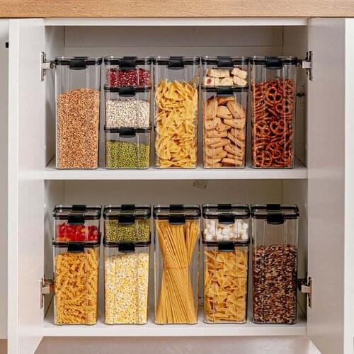 Eco-Friendly Kitchen Food Storage Containers Refrigerator Organizer Tea Bean Grain Food Storage Box Sealed Container Clear Case