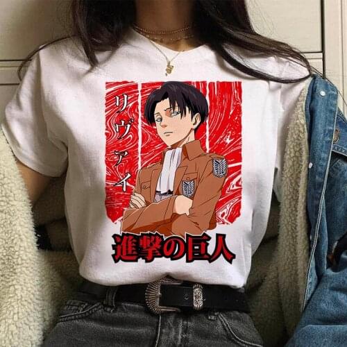 Levi Ackerman Attack on Titan Anime Women T Shirt Comics Japanese Graphic Print Tshirt Cartoon Streetwear Tops Oversized T Shirt