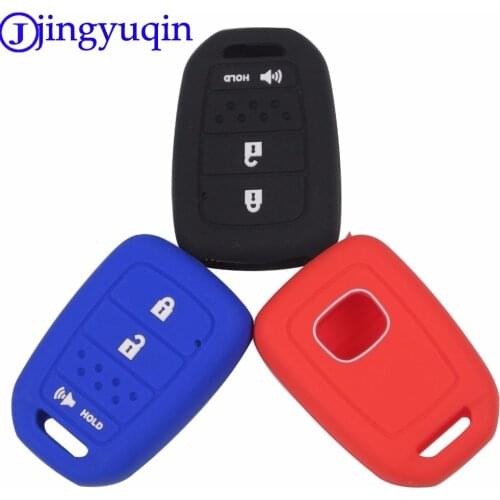 Jingyuqin 10ps 3 Buttons Silicone Car Key Fob Cover Case Shell For Honda HRV / Accord New Fit Remote With Hold