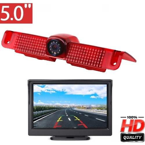 Misayaee HD 720P Brake Light Camera + 5.0'' monitor for GMC Savana Chevrolet Explorer Chevy Express 1500 2500 3500 Van 2003-2018
