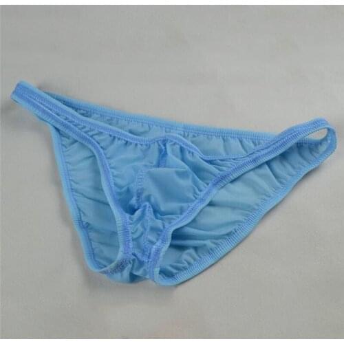 Ice Silk Mens Bikini Underwear Low-waist Male Panties Men Sexy Solid Color Underwear Translucent Briefs Triangular Shorts