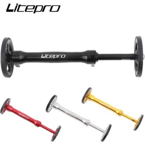 Litepro Folding Bicycle Easy Wheel Extension Rod Telescopic Bar Bike Modified Aluminum Alloy For Brompton Rear Cargo Rack Parts