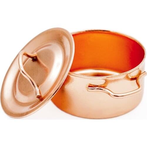 Odoria 1:12 Miniature Copper Stockpot with Lid Kitchenware Cookware Kitchen Set Dollhouse Accessories Doll House Decoration