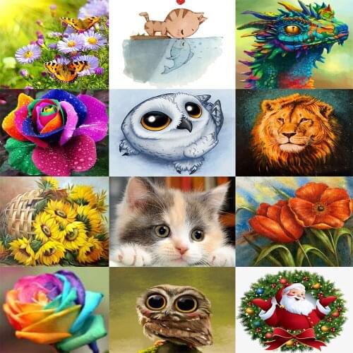 5D Diy Diamond animal Painting Kit Set Full Round Drill Diamond Embroidery Mosaic Cross Stitch Home Decoration New year gift