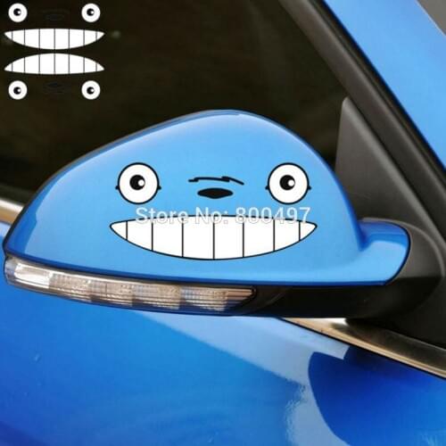 20 x Newest Car-Styling Cartoon Cat Totoro Eyes Rearview Mirror Car Sticker for Toyota Ford Focus 2 Chevrolet VW Opel Tesla Lada