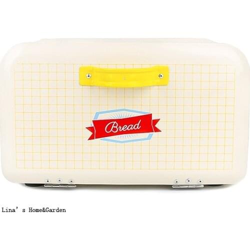 New arrival metal tin powder coat white bread box for kitchen