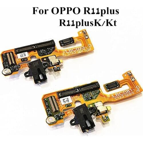 Original For OPPO R11plus R11plusK/Kt Microphone Board Earphone Headphone Jack Flex Cable MIC connector Replacement parts