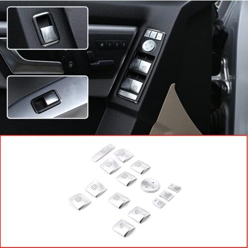 For Model S/X/SLK/GLK X204/G500 /A/B/CLA/C W204/GLA/ML/E W212/GLE W176 W246 ABS Silver Window Lift Switch Button Cover Trim