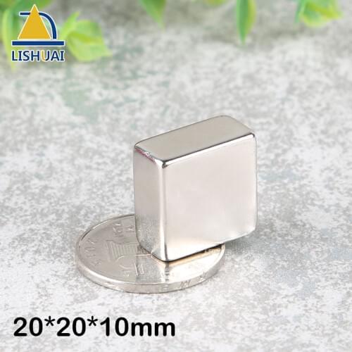LISHUAI 2pcs Rectangular Magnet 20*20*10mm Block Rare Earth NdFeB Neodymium Permanent Magnet big Powerful Acoustic Field