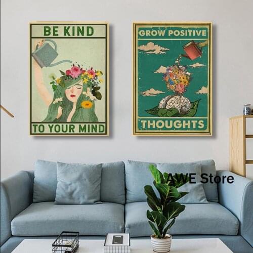 Psychologically positive thinking should do whatever you want, Print poster canvas painting for indoor home wall decoration
