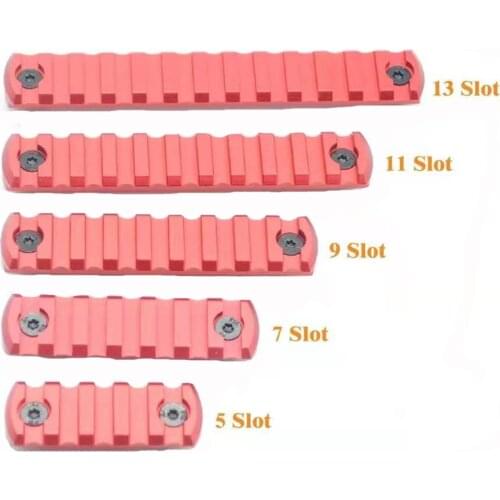 TriRock 13/5/7/9/11/S-slot M-lok Rack Part Picatinny/Weaver Track Is Used For M LOK Guardrail Rail Mount_Red Anodized
