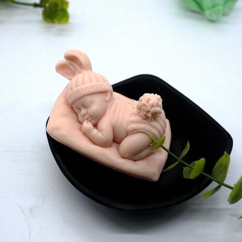 1 Pcs 3d Sleeping Baby Silicone Mold Chocolate Candy Fondant Mold Handmade Soap Candle Plaster Resin Making Tool#ww