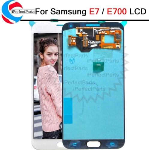 Can Adjust Brghtnes Amoled For Samsung Galaxy Samsung Galaxy E7 E700 E700F E7000 E7009 LCD Display Touch Screen Replacement Part