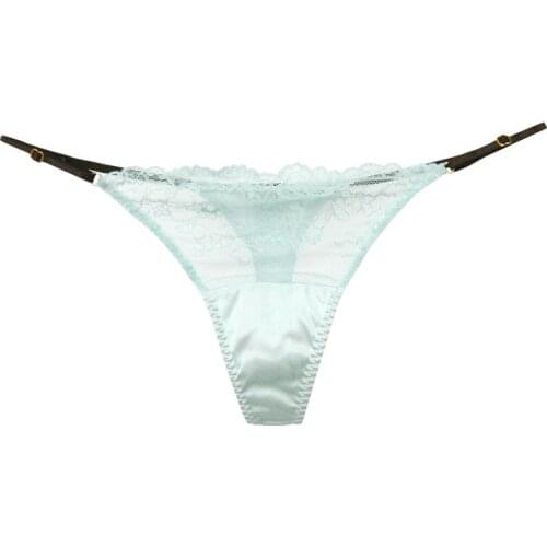 Women G string 100%Natural Silk Sexy PANTIES Hipster LACE erotic thong TANGA calcinha briefs sexy underwear SILK PANTIES