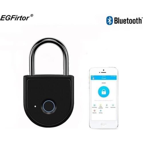 Fingerprint Reader Padlock Smart Bluetooth Keyless Security Lock with USB Charge Metal Waterproof Anti-Theft Keyless Padlock
