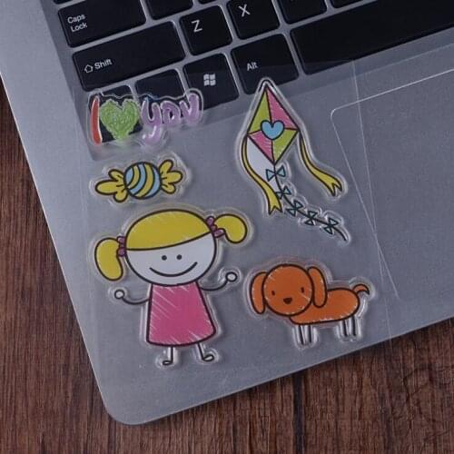 Girl Kite Dog Color Rubber Silicone Clear Stamps for Scrapbooking Tampons Transparents Seal Background Stamp Card Making Diy