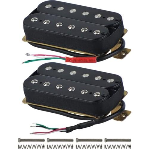 High Output Alnico 5 Guitar Pickup Double Coil Humbucker Pickups Neck and Bridge Set Black