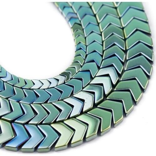 YHBZRET Natural Green Arrows Shape Hematite Stone Spacers Loose Beads For Jewelry Making Diy Bracelets Accessories 4/6/8/10mm