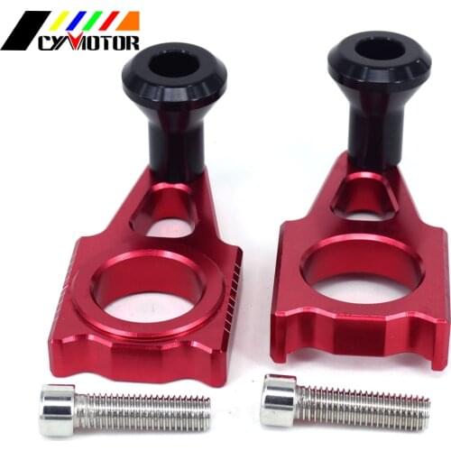 Motorcycle CNC Rear Adjuster With Spool Slider Bolts For CR125R CR250R CR 125R 250R CRF 250 450 R CRF250X CRF450X CRF450RX