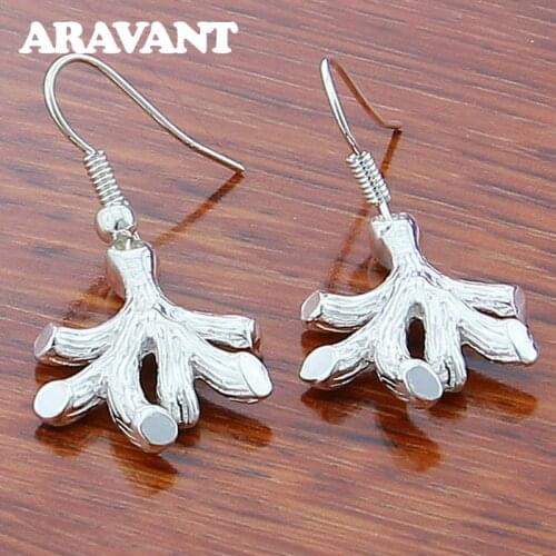 925 Jewelry Tree Branch Drop Earrings For Women Silver Plated Earring Birthday Party Jewelry