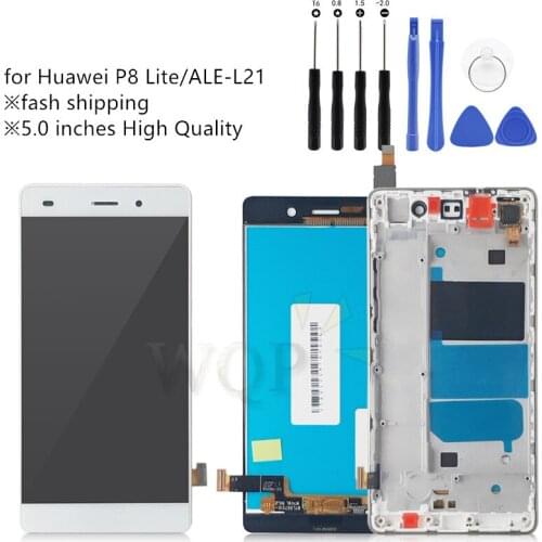 LCD For HUAWEI P8 Lite Display Touch Screen Digitizer assembly LCD For HUAWEI P8 Lite Display ALE-L21 P8LITE L04 with frame