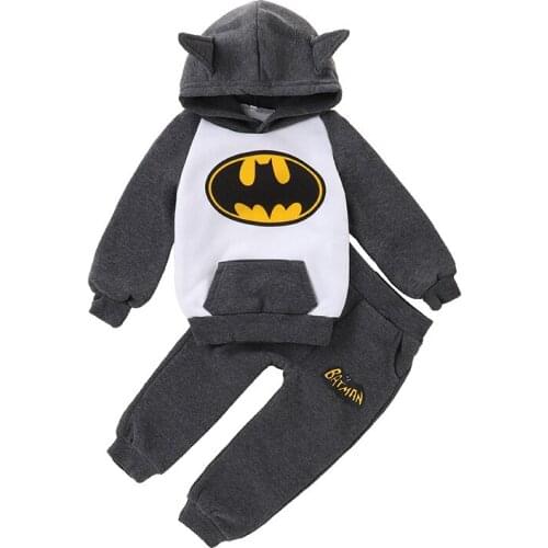 Winter Baby Boy Girls Clothing Sets Children Warm Set Kids Clothes Cartoon Hooded Sweater+ Pants Suit Sport Clothing