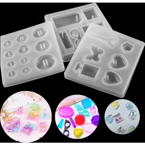 1pcs 5 Shapes Silicone Mold Pendant Craft Key Chain Epoxy Resin Combination Moulds For DIY Jewelry Making Finding Accessories