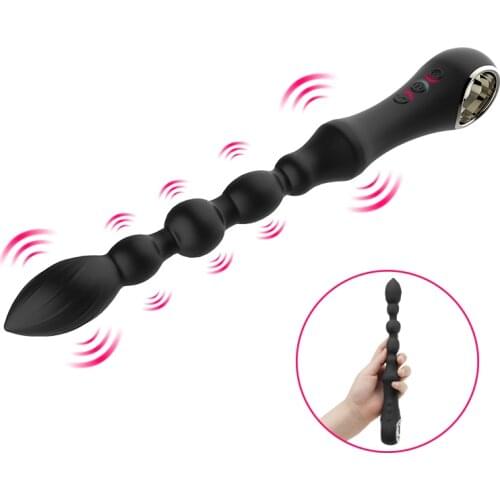 12 Speeds Erotic Toys Prostate Massager Toys for Couples Sex Toys for Adult Buttplug Heating Bead Anal Plug Vibrator Silicone