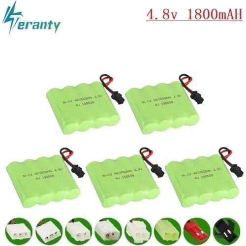 1800mah 4.8v Rechargeable Battery For Rc toys Cars Tanks Robots Gun Boat NiMH Battery AA 4.8v 2400mah Battery Pack 1Pcs to 20Pcs