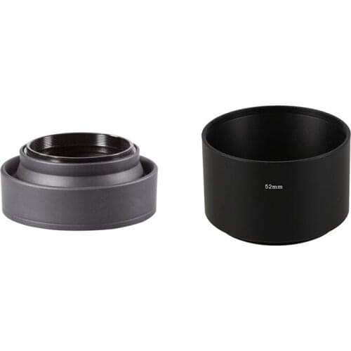 2 Pcs 52MM 3-IN-1 Lens Hood Camera Filter Screw-In Mount Lens Hood Shade,A & B